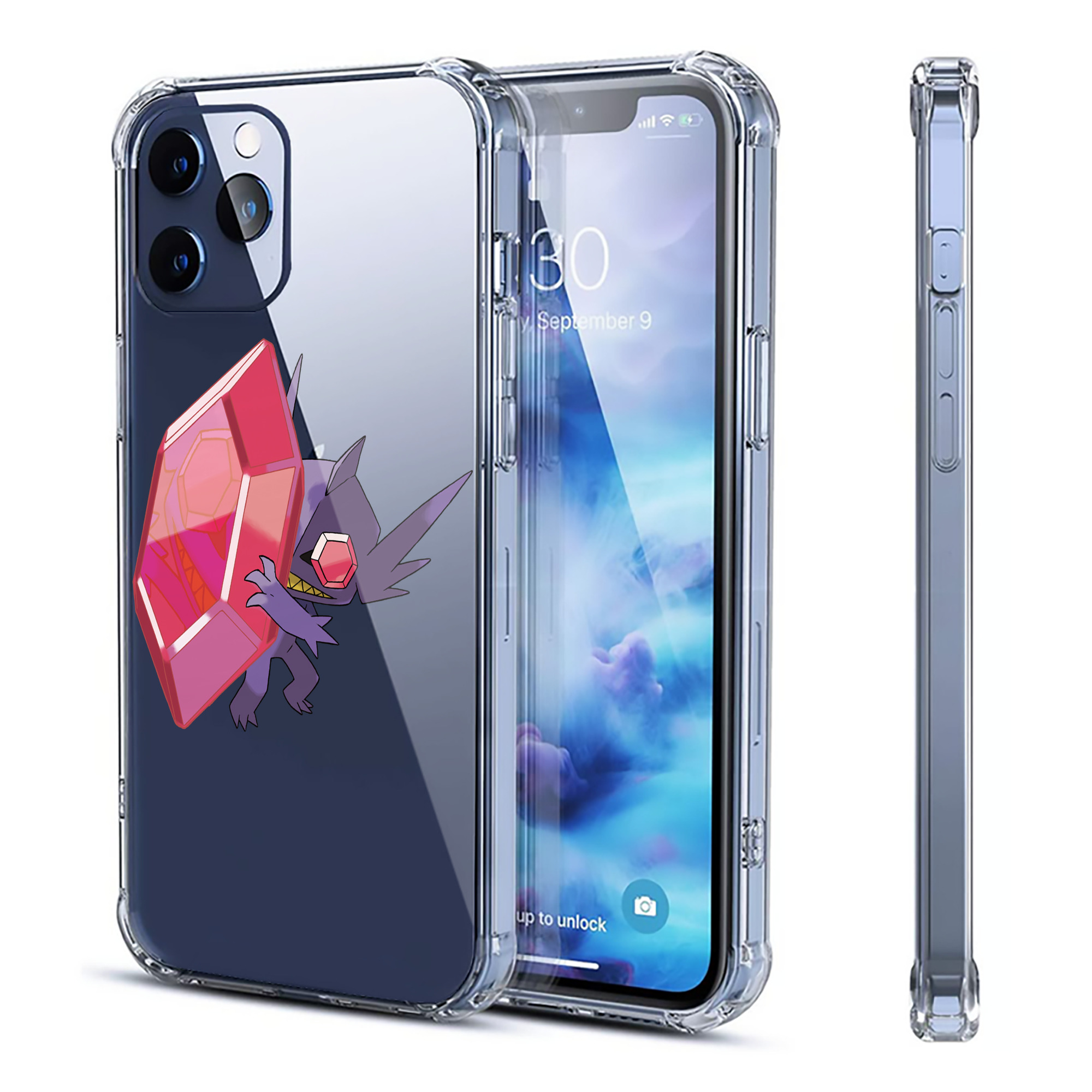 （画像用） ポケットモンスター Pokémon 【iPhone 12シリーズ対応】透明スマホケース（クリアソフトケース）